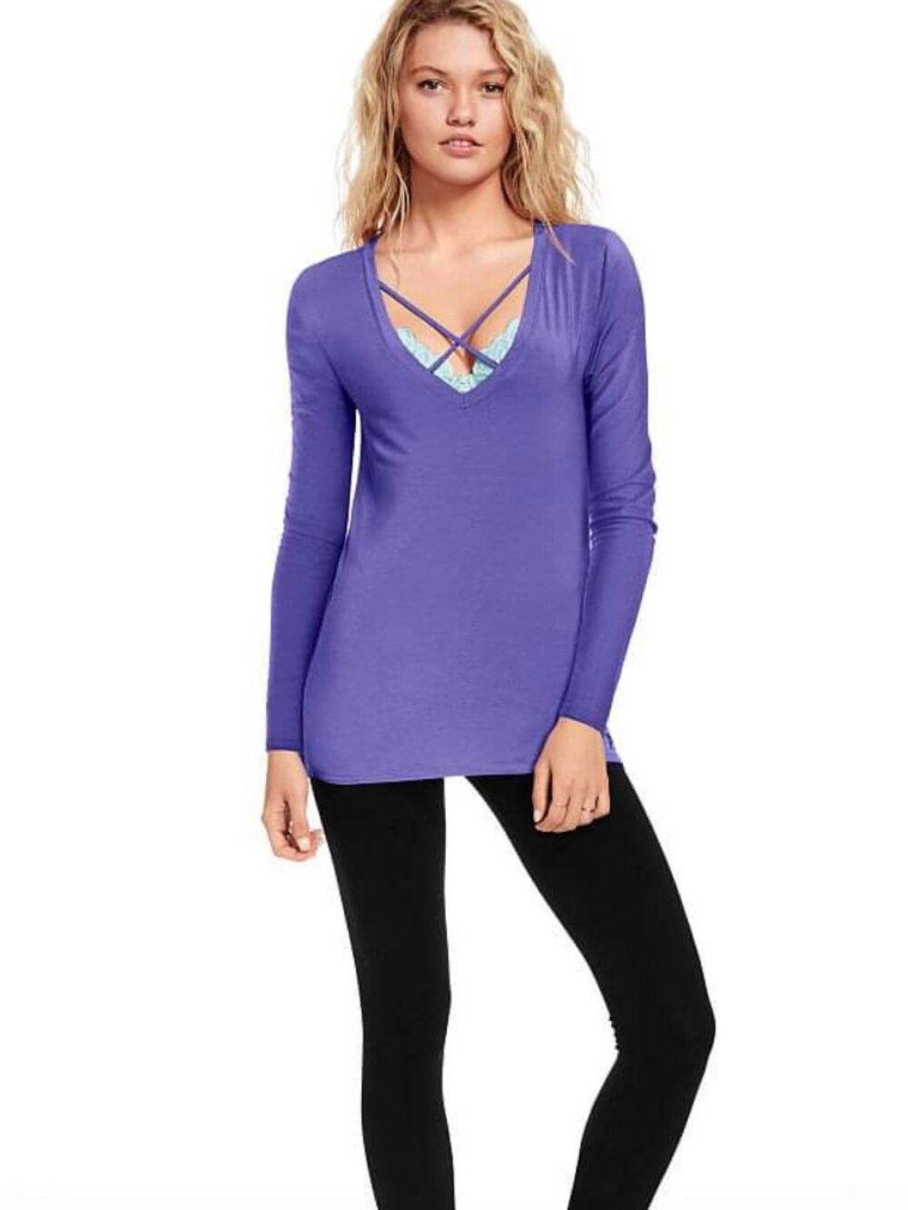 Victoria's Secret PINK | Super Soft Purple Long Sleeve Shirt | Size Extra Small